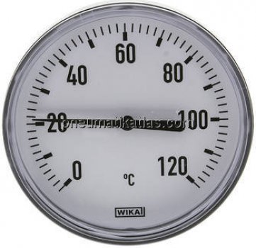 Bimetallthermometer, waagerecht D100/0 bis +120°C/60mm