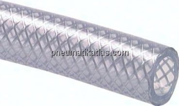 PVC-Gewebeschlauch 8x14,0mm, transparent, 10 mtr. Rolle