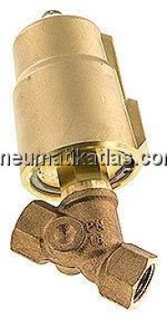 Schrägsitzventil Messing, G 1/2", geschlossen, gegen Mediumstrom schließend