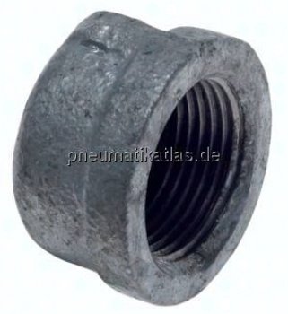 Preview: Verschlusskappe Rp 1/2", Temperguss verzinkt