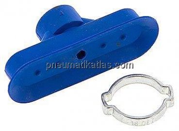 Ovalsauger, 60 x 20mm, Hub 3mm, Polyurethan (65A, blau)
