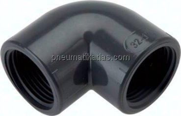 90°-Winkel Rp 1-1/4" (IG), PVC-U