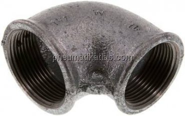 90°-Winkel Rp 1-1/2"-Rp 1-1/4", Temperguss verzinkt