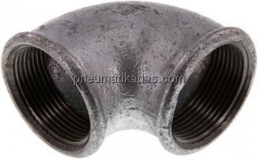 90°-Winkel Rp 1-1/2"-Rp 1-1/2", Temperguss verzinkt