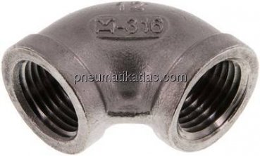 90°-Winkel NPT 1/2"-NPT 1/2", 1.4408