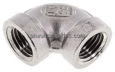 90°-Winkel NPT 1/4"-NPT 1/4", 1.4408