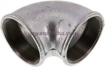 90°-Winkel Rp 3"-Rp 3", Temperguss verzinkt