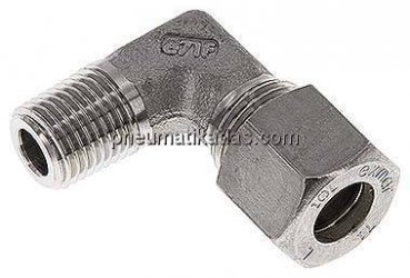 Winkel-Schneidringverschraub. R 1/4"-10 L (M16x1,5), Klemmring 1.4571 (NC)