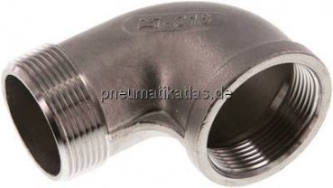 90°-Einschraubwinkel NPT 1-1/2"(IG)-NPT 1-1/2"(AG), 1.4408