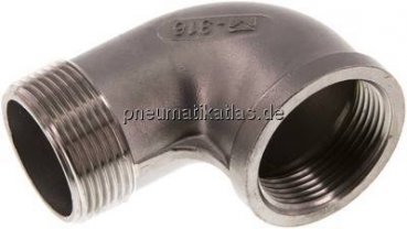 90°-Einschraubwinkel NPT 1-1/4"(IG)-NPT 1-1/4"(AG), 1.4408