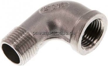 90°-Einschraubwinkel NPT 1/2"(IG)-NPT 1/2"(AG), 1.4408