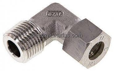 Winkel-Schneidringverschraub. R 1/2"-12 L (M18x1,5), Klemmring 1.4571 (NC)