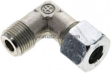 Winkel-Schneidringverschraub. M 18x1,5 (konisch)-12 S (M20x1,5), Stahl verzinkt