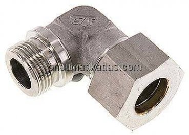 Winkel-Schneidringverschraub. G 1"-25 S (M36x2), Klemmring 1.4571 (NC)