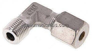 Winkel-Schneidringverschraub. R 1/4"-6 S (M14x1,5), Klemmring 1.4571 (NC)