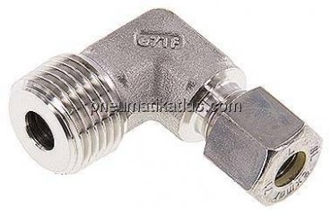 Winkel-Schneidringverschraub. R 1/2"-8 L (M14x1,5), Klemmring 1.4571 (NC)