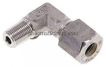 Winkel-Schneidringverschraub. R 1/8"-8 L (M14x1,5), Klemmring 1.4571 (NC)