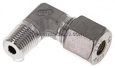 Winkel-Schneidringverschraub. R 1/4"-8 S (M16x1,5), Klemmring 1.4571 (NC)