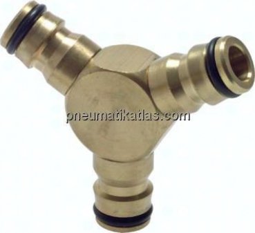 Preview: Y-Kupplungsverbinder, ohne Kugelhahn, Messing