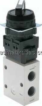 Preview: 3/2-Wege Ventil G 1/4", Drehschalter schwarz
