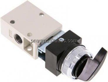 3/2-Wege Ventil G 1/4", Drehschalter schwarz