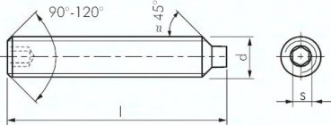 Gewindestift DIN 915 / ISO 4028, M 4x12, Stahl 45 H