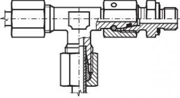 Einstellb. L-Schneidringverschraubung M 27x2-20 S (M30x2), Stahl verzinkt
