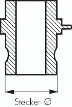 Kamlock-Stecker (E) 127mm Schlauch, Messing