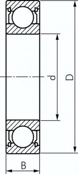 Rillenkugellager, DIN 625, 90x190x43mm, 2Z geschlossen (nicht berührende Dichtscheiben)