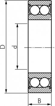 Pendelkugellager zylindrisch, DIN 630, 10x30x14mm, 2RS abgedichtet (berührende Dichtungen)