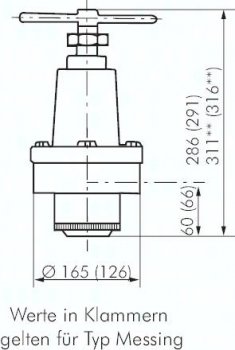 Druckregler, Messing, G 1", 0,5 - 8bar (nicht rücksteuerbar)