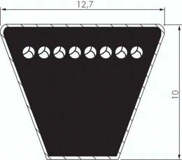 Schmalkeilriemen, DIN 7753/1, SPA 12,7x10, Ld=2.532mm