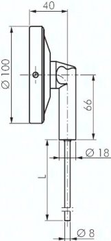 Bimetallthermometer Klasse 1,0 - Durchmesser 100 mm - senkrecht ohne  Schutzrohr