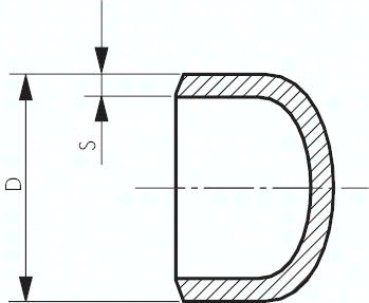 Preview: Rohrkappe 21,3x2,0mm, 1.4571, ähnlich DIN 28011