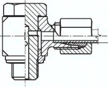 Winkel-Schwenkverschraubung M 26x1,5-22 L (M30x2), Stahl verzinkt