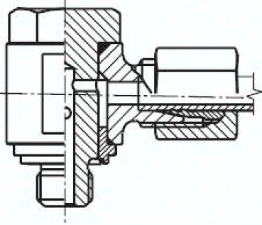 Winkel-Schwenkverschraubung M 48x2-42 L (M52x2), Stahl verzinkt
