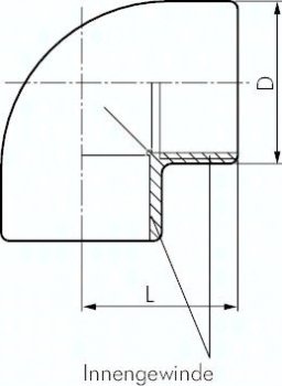 90°-Winkel Rp 4" (IG), PVC-U