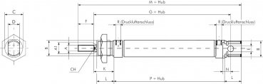 ISO 6432-Zylinder, doppeltwirkend, Kolben 25mm,Hub 160mm