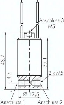 Preview: 3/2-Wege (NC) Mini-Magnetventil M 5, 24 V=