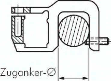 Befestigungsklemme für ZSC (Zuganker Ø (160 - 200) mm)