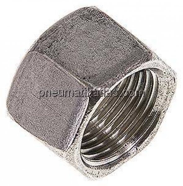 Überwurfmutter DN10, M 18 x 1,5, Bohrung 14,0mm, 1.4301