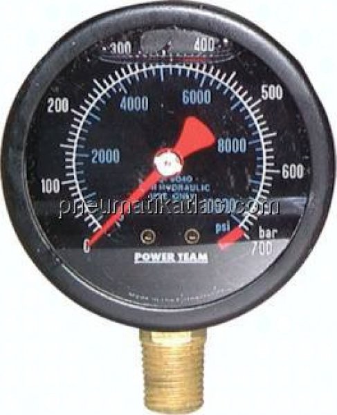 POWER-TEAM Manometer, 100 mm, NPT 1/4" AG, 0 - 690 bar