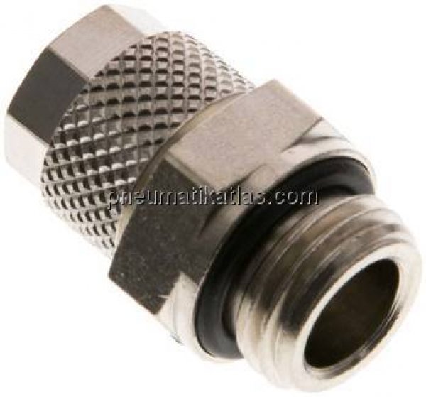 Gerade Verschraubung G 1/4"-8x6mm, Messing vernickelt