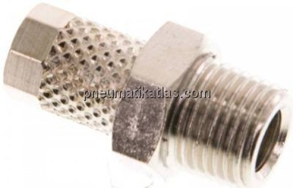 Gerade Verschraubung R 1/8"-5x3mm, Messing vernickelt