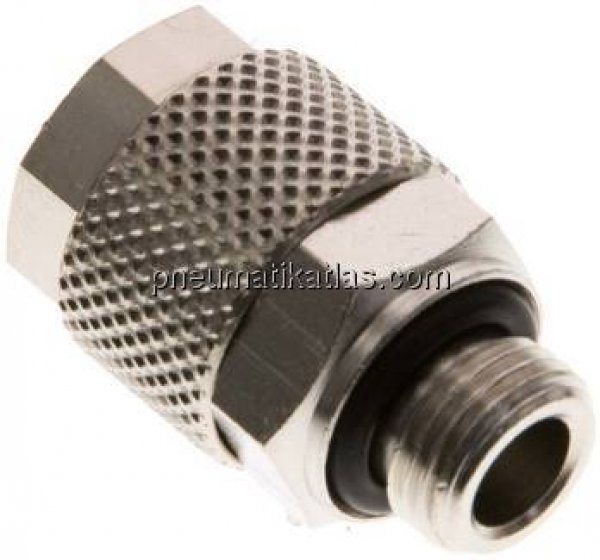 Gerade Verschraubung G 1/8"-10x8mm, Messing vernickelt