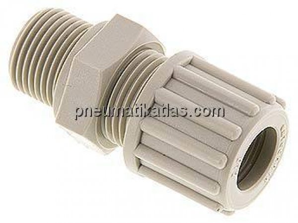 Gerade Verschraubung G 3/8"-12x10mm, Polypropylen