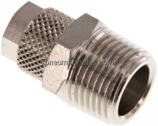 Gerade Verschraubung R 3/8"-8x6mm, Messing vernickelt