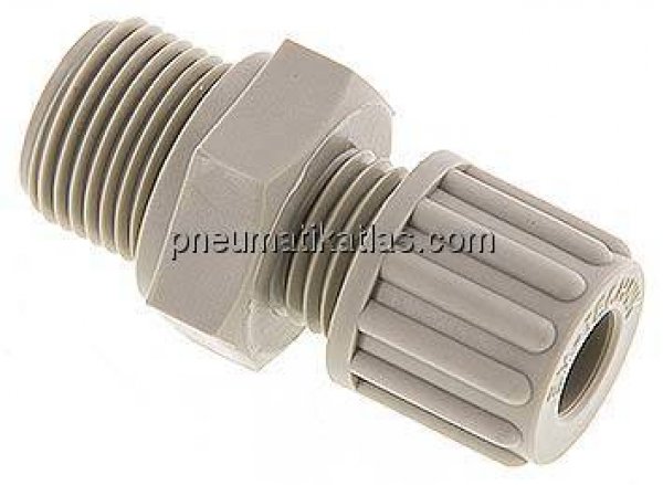 Gerade Verschraubung G 3/8"-8x6mm, Polypropylen