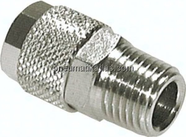 Gerade Verschraubung R 1/4"-6x4mm, Messing vernickelt