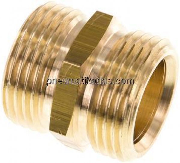 Doppelnippel G 1"-G 1", Messing/Rotguss